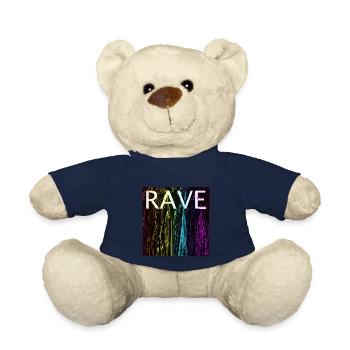 Rave Festival Club EDM House Techno Hardstyle Psy - Nounours - bleu marine - Devant