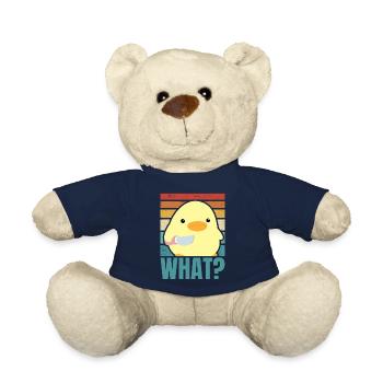 Duck with Knife Meme Chick Chicken Goose Was Retro Sun - Teddy Bear - french navy - Front