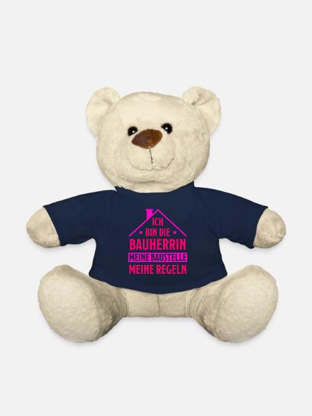 Bauherrin Geschenk Lustiger Spruch Hausbau Bauherr - Teddy - French Navy