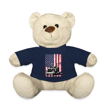 USA Flag Trucker - Teddy Bear - french navy - Front