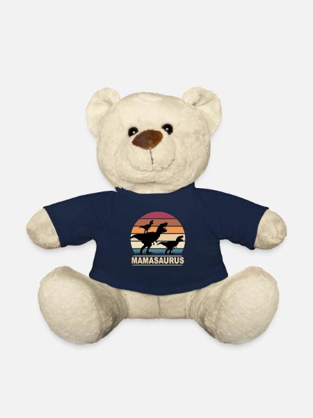 Dinosaurier Mamasaurus Zwillinge zum Muttertag - Teddy - French Navy