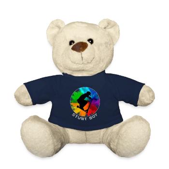 Stunt Boy Scooter Stunt Skater Kick Scooter Kids - Teddy Bear - french navy - Front