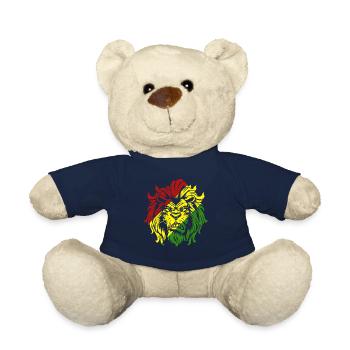 Rasta Lion Roots Reggae Musique Jah Jamaïque cadeau - Nounours - bleu marine - Devant
