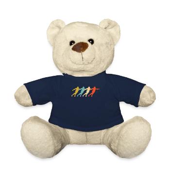 Rétro vintage roller fille tenue costume - Nounours - bleu marine - Devant