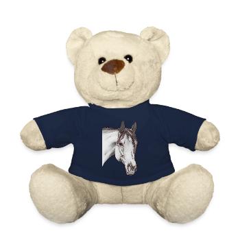 Girl horse animal face horse motif animal motif - Teddy Bear - french navy - Front