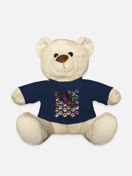 Paw prints dog paws paws dogs - Teddy Bear - french navy