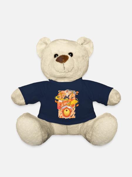 Animes manga ramen anime eating Japanese noodles - Teddy Bear - french navy