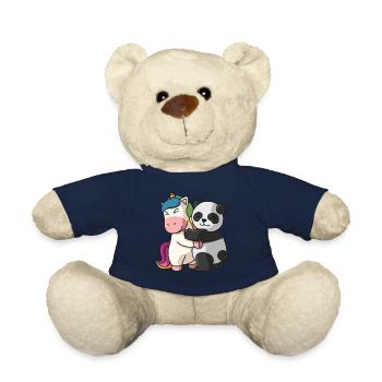 Einhorn Panda Einhörner niedliche Tiere knuddeln - Teddy - French Navy - Vorne