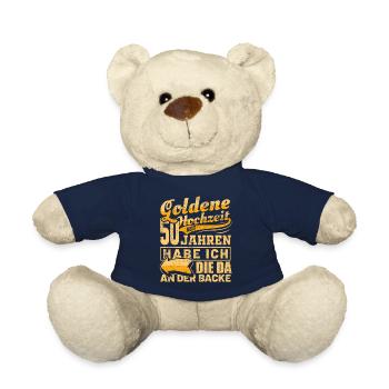 Goldene Hochzeit seit 50 Jahren Partnerlook - Teddy - French Navy - Vorne