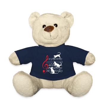 Cat Cats Sheet Music Musician - Teddy Bear - french navy - Front