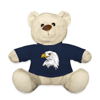 Adler Aufdruck Vogel Tiermotiv Tiergesicht - Teddy - French Navy - Vorne