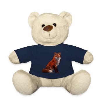 Fuchs Füchse Fuchsmotiv Tiergesicht Tier - Teddy - French Navy - Vorne