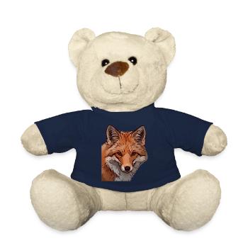 Fuchs Füchse Fuchsmotiv Tiergesicht Tier - Teddy - French Navy - Vorne