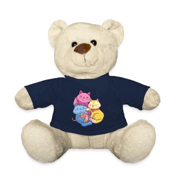 Pansexual Kawaii Cat, Anime Art Pan Pride - Teddy - French Navy - Vorne