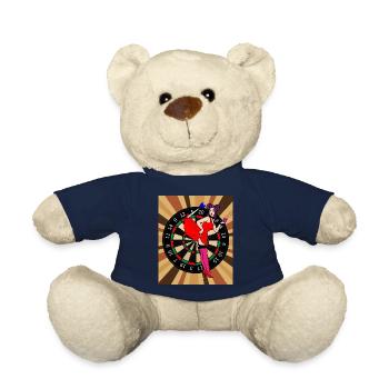 Dartscheibe Dartspieler mit Dartpfeile - Teddy - French Navy - Vorne