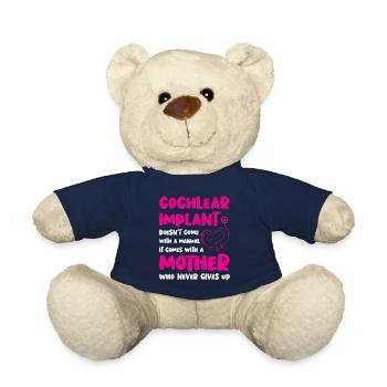 Cochlear Implant Mother Support Awareness Hearing - Nounours - bleu marine - Devant