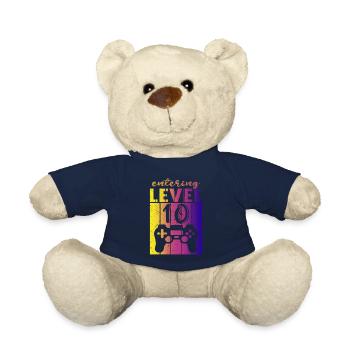 Level 10 Gaming Controller 10. Geburtstag - Teddy - French Navy - Vorne