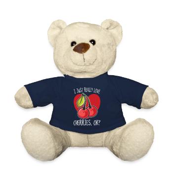 I Just Really Love Cherries Ok Kirsche Geschenk - Teddy - French Navy - Vorne