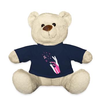 Brustkrebs Brust-Krebs-Monat Brustkrebs-Schleife - Teddy - French Navy - Vorne