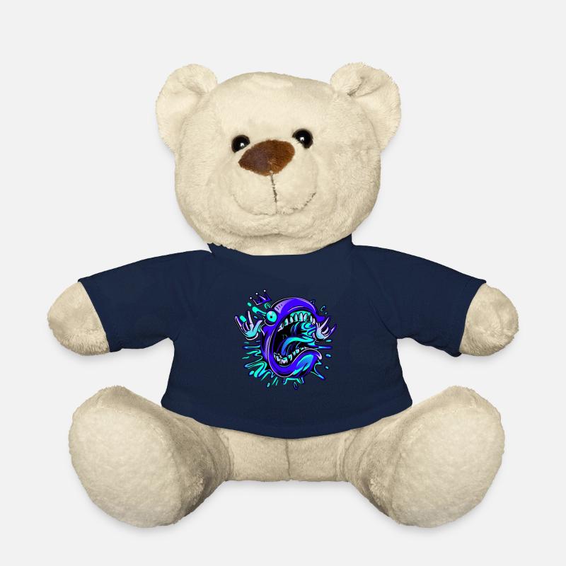 Tête de poisson fou avec couronne n°11 - Nounours - bleu marine