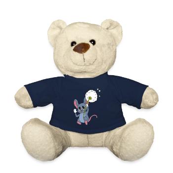Maus mit Pusteblume - Teddy - French Navy - Vorne