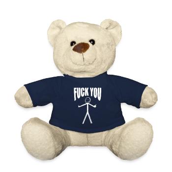 Fick Dich Strichmännchen mit Mittelfinger - Teddy - French Navy - Vorne