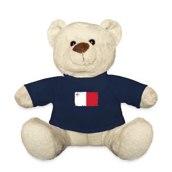 Malta Heartbeat Flag Vintage Malta - Teddy Bear - french navy - Front