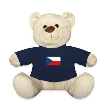 Tschechien Herzschlag Flagge Vintage Tschechien - Teddy - French Navy - Vorne