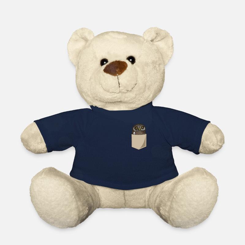 Eule Uhu Vogel In Brusttasche Print Geschenk - Teddy - French Navy