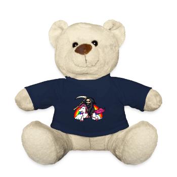 Death Riding Unicorn Funny Unicorns - Teddy Bear - french navy - Front