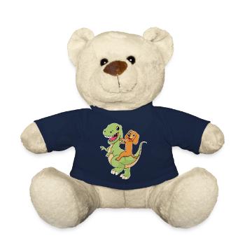 chien chevauchant un chien dino chien ami dinosaure t rex - Nounours - bleu marine - Devant