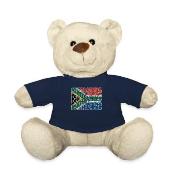 South Africa Flag South African South Africa Roots - Teddy Bear - french navy - Front