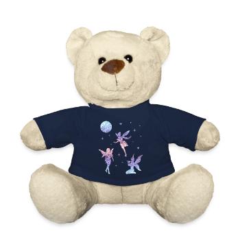 Glitter Fée Elfe Conte de Fées Dames Fille Cadeau - Nounours - bleu marine - Devant