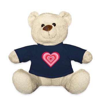 Falling in Love Valentine's Day Heart Pattern - Teddy Bear - french navy - Front