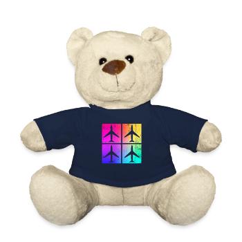 Airplane airplane lover colorful logo - Teddy Bear - french navy - Front