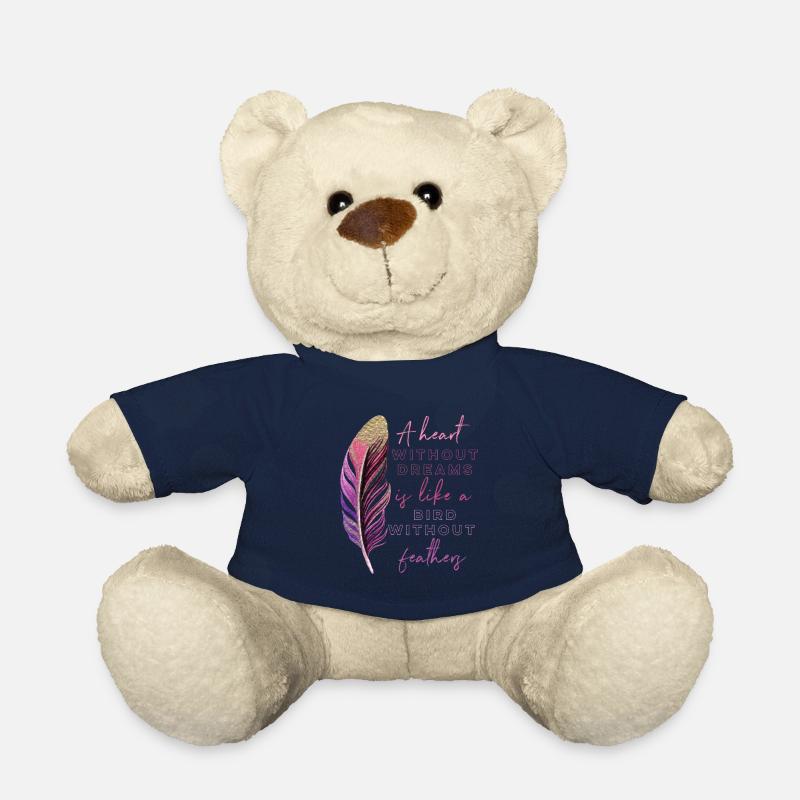 Inspiration Spruch Feder - Teddy - French Navy