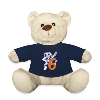 6th Birthday Astronaut 6 Years Space Galaxy - Teddy Bear - french navy - Front