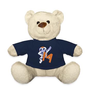 14th Birthday Astronaut 14 Years Space Galaxy - Teddy Bear - french navy - Front