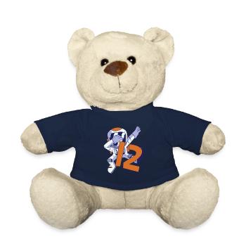 12th Birthday Astronaut 12 Years Space Galaxy - Teddy Bear - french navy - Front