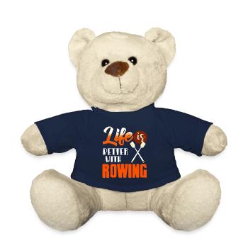 Life Is Better With Rowing T-Shirt Present Gift - Teddy Bear - french navy - Front