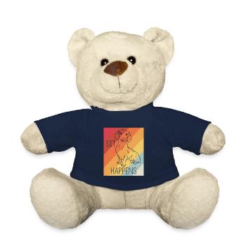 Dachshund Dackel Rauhaardackel Sit Happens Hundeli - Teddy - French Navy - Vorne