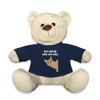 Katze Freches Kätzchen Lustiger Spruch Geschenk - Teddy - French Navy - Vorne