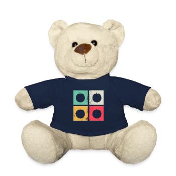 Apricot Fruit Lover Retro Veggie Diet Gift idea - Teddy Bear - french navy - Front