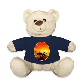 tee shirt vacances - Nounours - bleu marine - Devant