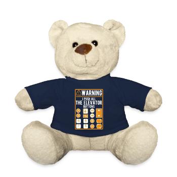 Avertissement Ascenseur Sarcasme Ascenseur Ironie Dictons - Nounours - bleu marine - Devant