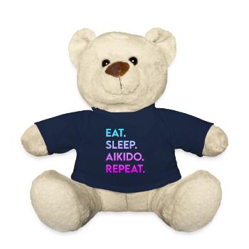 eat sleep aikido repeat - Teddy Bear - french navy - Front