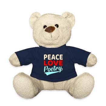 Peace Love Poésie Poète Écrivain Auteur - Nounours - bleu marine - Devant