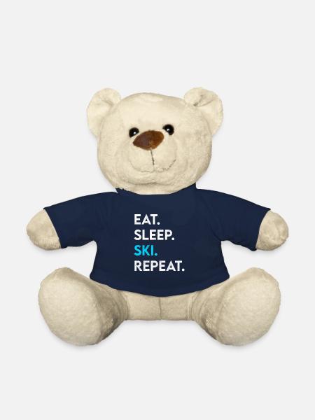 eat sleep ski repeat - Teddy Bear - french navy