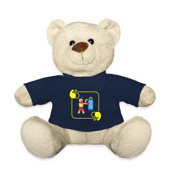 Boxe pixel - idee cadeau boxeur - Nounours - bleu marine - Devant