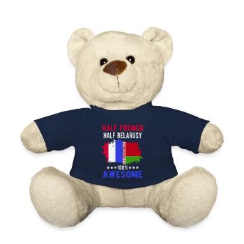 Half French Half Belarusian - Teddy Bear - french navy - Front